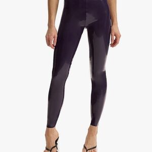 Commando Womens Shiny Legging, Aubergine Size S